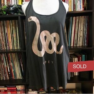 Obey rare racerback glitter snake tank top
